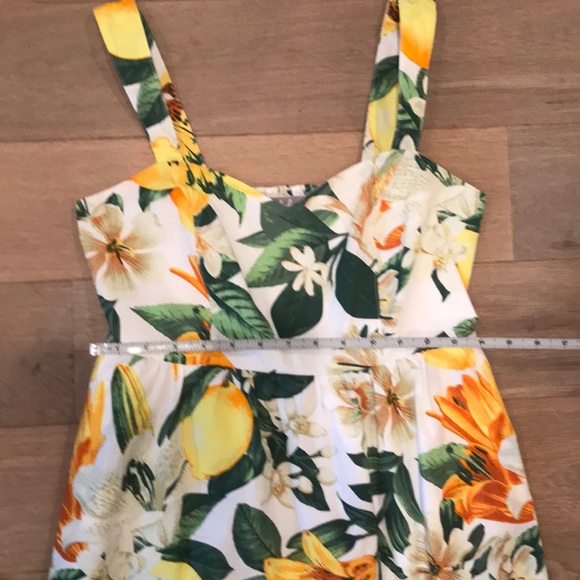 Cotton sundress lemon floral print - Picture 3 of 4